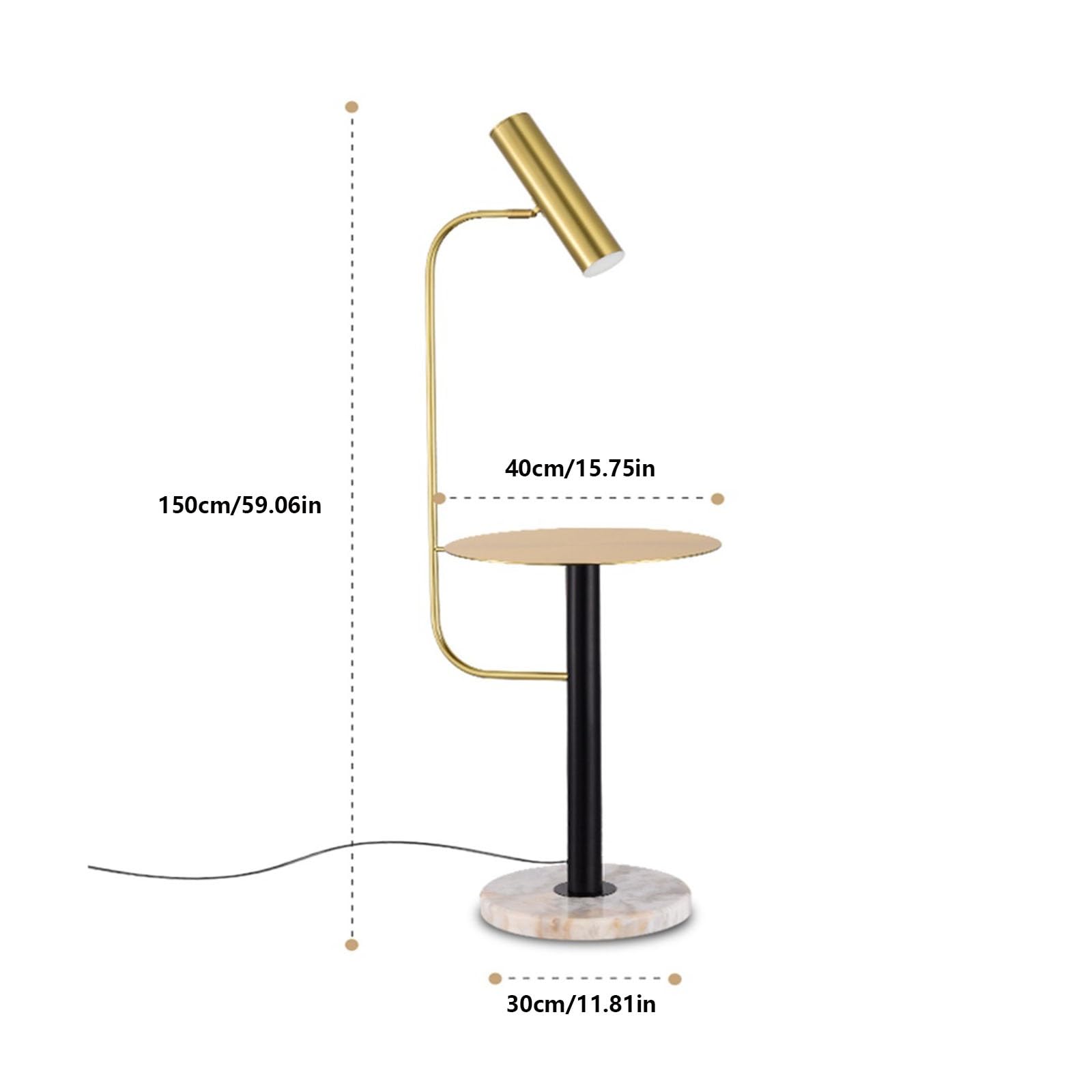 Oświetlenie Lampa podłogowa z metalową tacą, rustykalna lampa