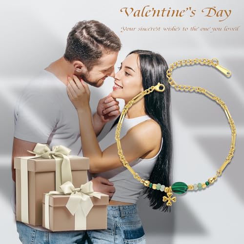 Four Leaf Clover Bracelet for Women | 18K Gold Plated Lucky Charm Bracelet | Adjustable Non Tarnish Gift Jewelry for Her4