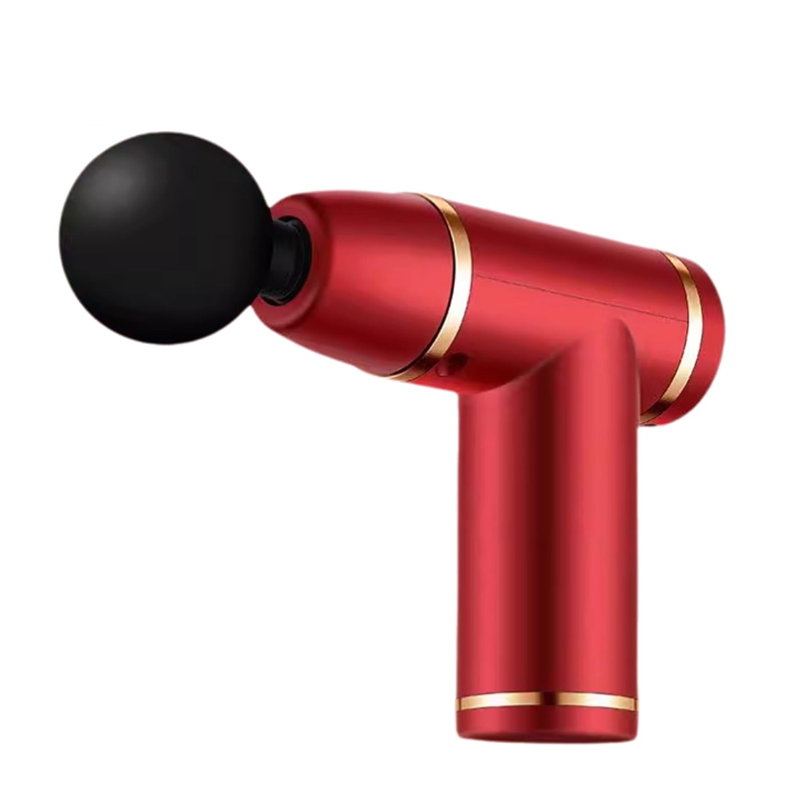 Multifuncional Pistola de masaje de aleación de aluminio con 8 velocidades y 4 cabezales de masaje, mini masajeador de mano recargable for uso doméstico y de oficina. ajustable(Rot)