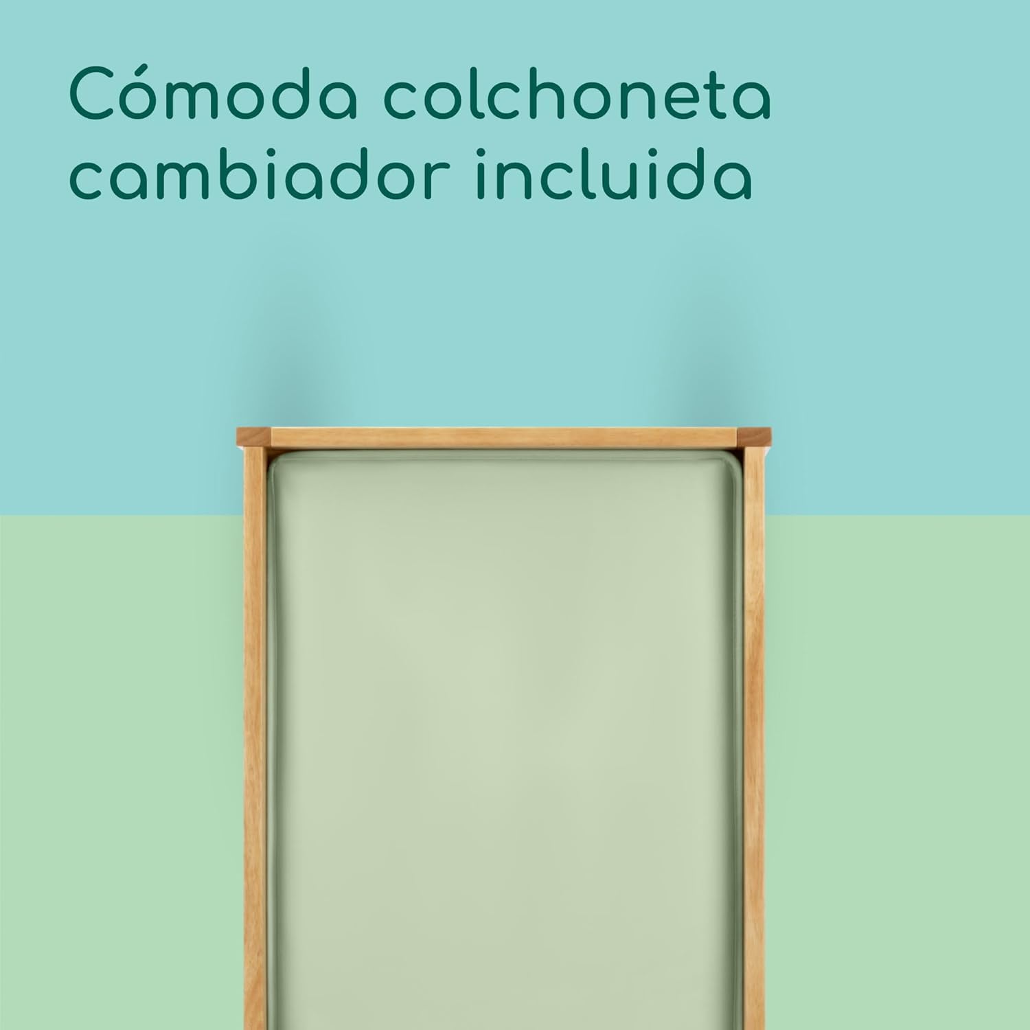 Bebeconfort Daisy, Cambiador Bebé Mueble, 0-12 M (11 kg), Cambiador Incluido, Impermeable, Fácil Limpieza & Montaje, Seguridad Garantizada, Fácil Acceso al Bebé, Estante, Madera Natural