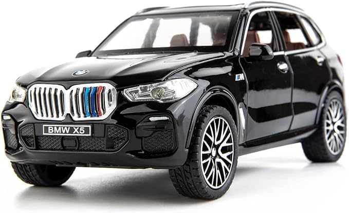 1:32 BMW X5 Toy Car Metal Pull Back Diecast Car with Openable Door and Sound Light, Gifts Toys for Kids【 Black 】