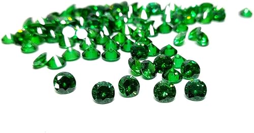 Circonita cúbica verde esmeralda de calidad AAA, forma redonda, color verde esmeralda, piedras sueltas de 0.079 in, 250 piezas de circonita cúbica,