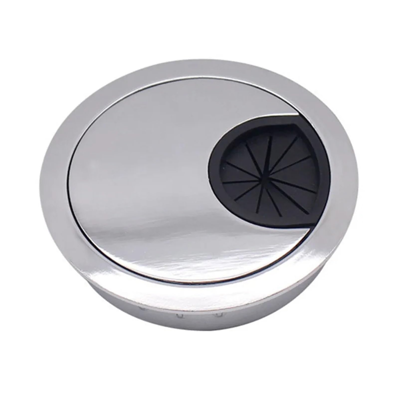 Desk Cable Grommet 20Pcs 50/60/80mm Desk Table Cable Hole Cover Metal Grommet PC Computer Round Tidy Wire(Glossy,50MM)