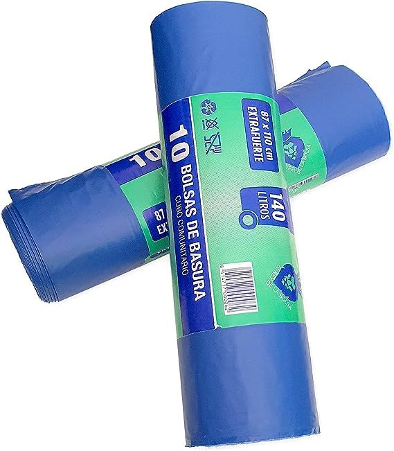 ACESA - Bolsa De Basura Azul Industrial 87x110 Galga 200 Extrafuerte Rollo 10 bolsas (15)