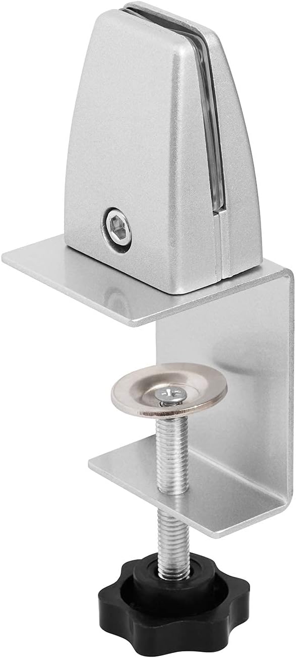 Zetek 2pcs Sneeze Guard C-Clamp Support - Dual Direction Adjustable 1/8" - 1/4" Materials, up to 2" Countertop