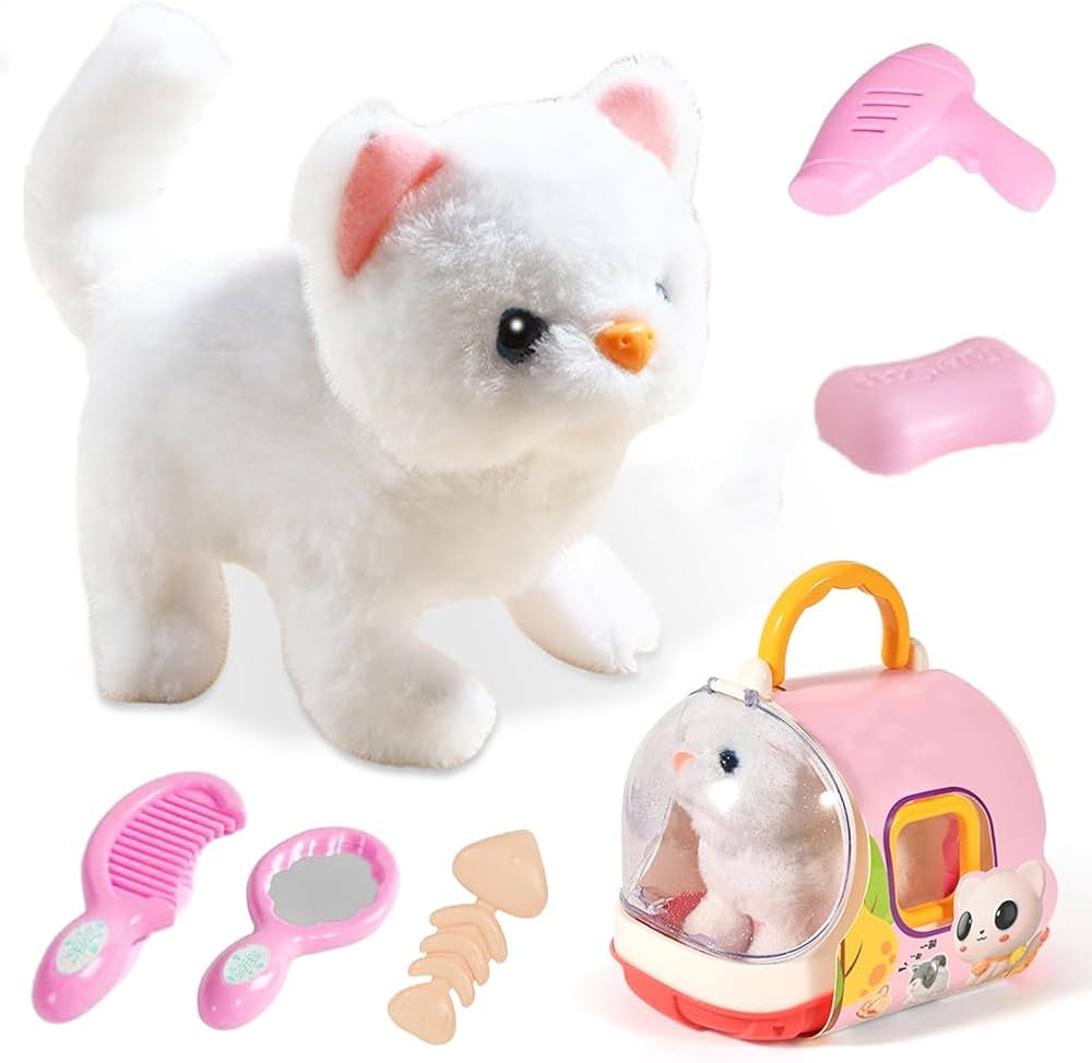 Chat Interactif En Peluche Miaule Et Bouge La Tête Et La Queue