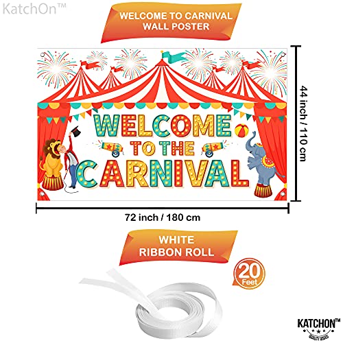 Image of Welcome To The Carnival Banner - XtraLarge 72x44 Inch | Carnival Backdrop for Carnival Decorations, Carnival Theme Party Decorations | Carnival Games, Circus Theme Party Decorations, KatchOn