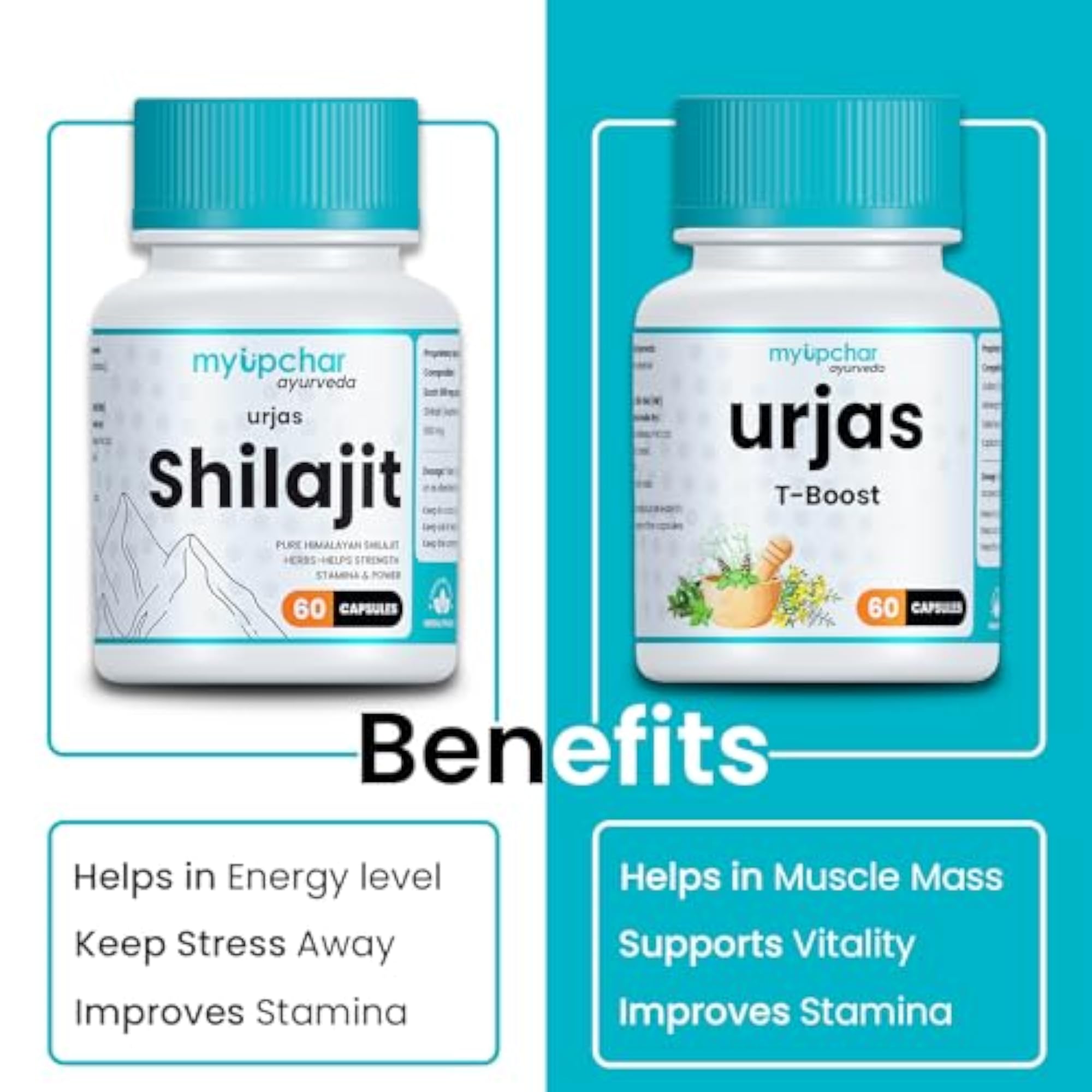Ayurveda Urjas Wellness Combo - 60 Veg Capsules Each