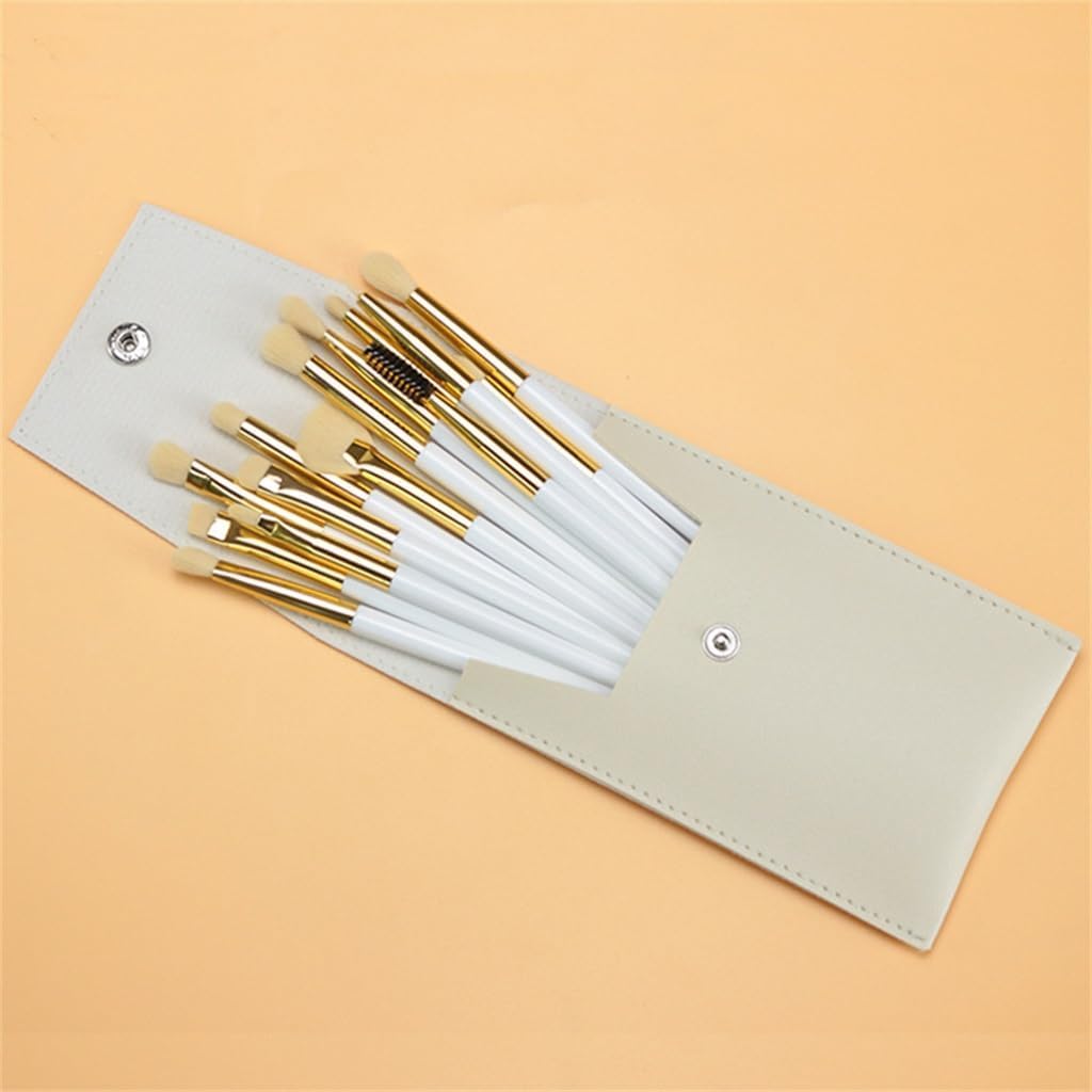 Set Completo di 14 Pennelli per Ombretto, Pennelli per Illuminare Gli Occhi E Pennelli per Accovacciarsi,D-18cm