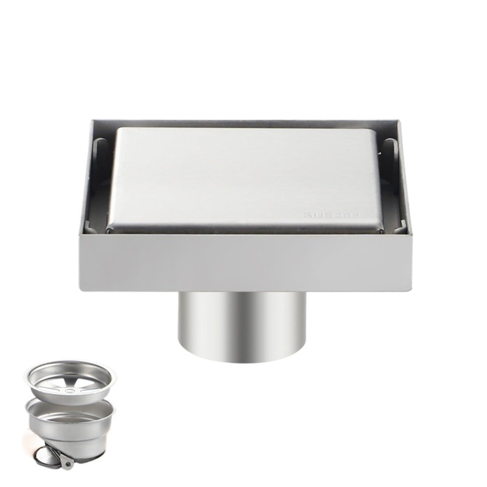 Floor Drain Cover Floor Drain Stainless Steel Invisible Square Bathroom Toilet Hidden Drainage Anti Odor Drainc(Style 7)