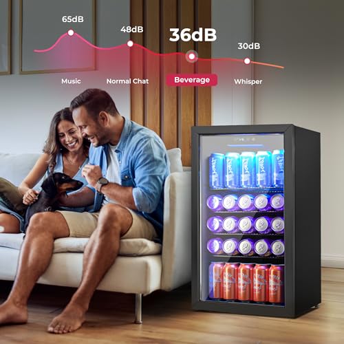 Icyglee BR-110P-IG-02 Beverage Refrigerator And Cooler, 126 Can Mini Fridge With Plastic Door, Beverage Cooler With Digital Temperature Display & Adjustable Shelves For Soda Beer Or Wine thumb #6
