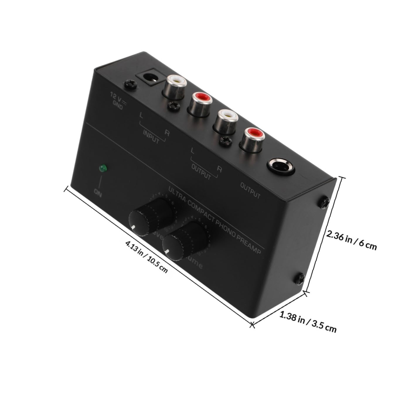 Mipcase Preamplificador de Fono Metálico para Tocadiscos Preamplificador de Audio Estéreo Control de Volumen para Sistema de Componente de Audio Uso Sala de Estar