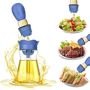 VENMATE Olive Oil Dispenser Bottle Silicone Dropper Measuring Oil Dispenser Bottle for Kitchen Cooking, Frying, Baking, BBQ Pancake, Air Fryer