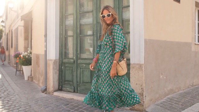 boho maxi dress pattern UEHCNFU Womens 2024 Casual Dresses V Neck 3/4 Puff Sleeve Geometric Smocked Ruffle Beach Long Sundress (G,Large) at Amazon Women's Clothing store Fratelli Orsini Top 9 Stunning Black Please note that you Size:l-dd