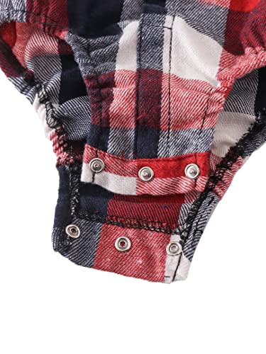 Newborn Boy Outfits Baby Flannel Collared Christmas Buffalo Plaid Baby Boy Button Up Shirt Long Sleeve S Boy #TOP6