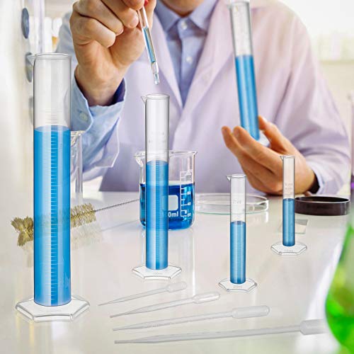Lurrose Conjunto de Cilindros Graduados 5 Cilindros De Medição de Laboratório 250Ml Tubo de Ensaio d