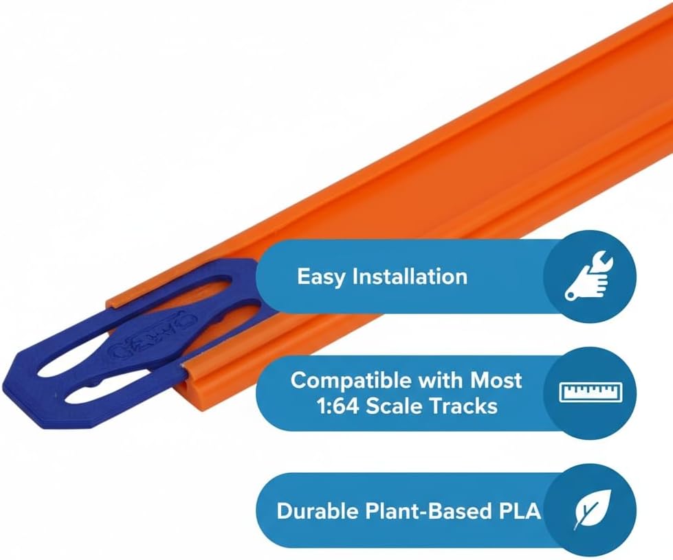 Track Connector Replacement Pieces Compatible with Hot Wheels Track – Connectors for Hot Wheels‑Style Race Track Parts – Extra Track Accessories for Repair and Extension