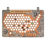 PLYDOLEX Wooden United States Beer Cap Map for 98 Beer Bottle Caps - Wall Beer Cap Holder Size 19 x 26 inch - Ideal for Man Cave Wall Decor or Beer Gifts for Men - Grey Color