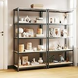 Teenpull Heavy Duty Shelves Gray Steel, Engineered Wood Shelving, Garage Organizer, Tool Rack, Adjustable Storage Shelf for Pantry and Closet