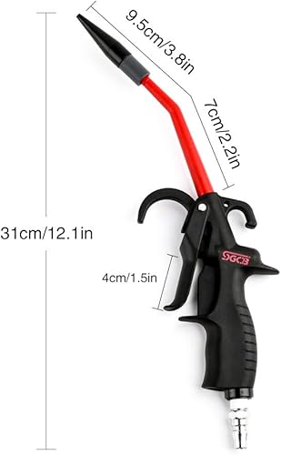 Miniatura 2 de SGCB Pistola de soplado de presión de aire profesional, boquilla de aire de alta potencia de 230 PSI máximo, pistola de soplado, ángulo de disparo
