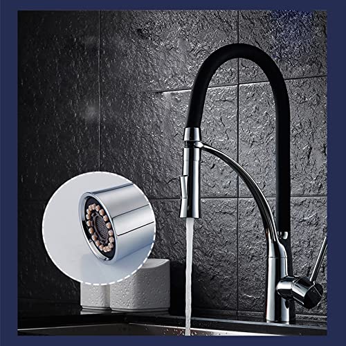 Rubinetti Da Cucina, Rubinetto Da Cucina Nero Con Spruzzatore A Scomparsa, Rubinetto Per Lavello Da Cucina A Doppia Funzione, Rubinetto Da Cucina Commerciale, Rubinetto In Rame Monocomando P - 4