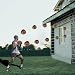 BOUNCEBACK PassCatch Training Football, Solo Passing & Catching Trainer, Officail Youth Size 7(Ages 5-14) Portable Football Rebounder for Individual Practice(with Pump) Red-Blue