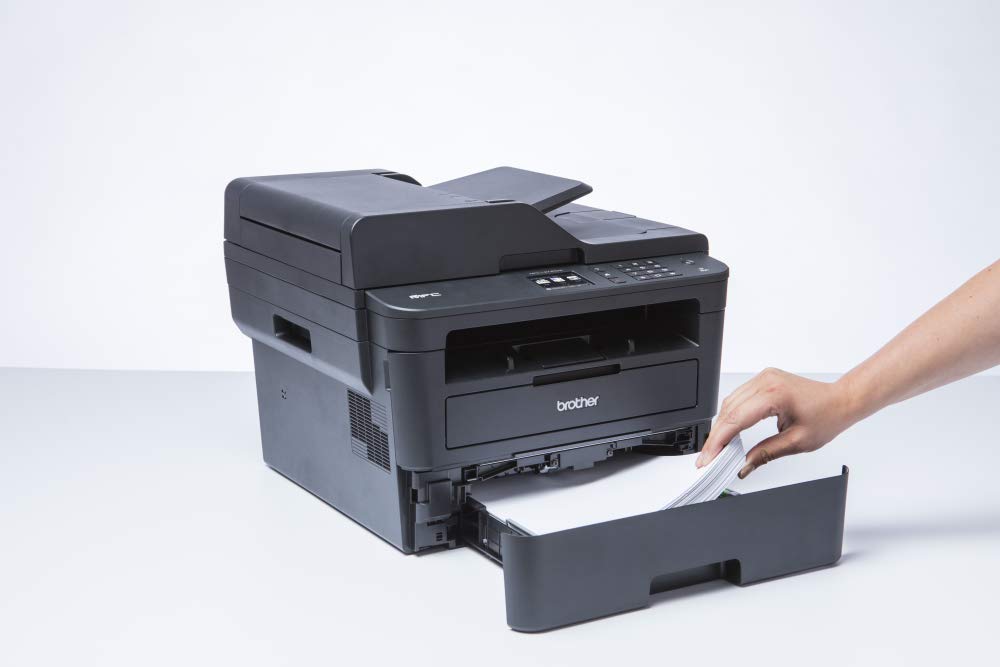 Brother MFCL2730DW Stampante Multifunzione Laser 4 in 1 Bianco e nero , Velocità di Stampa 34 ppm, Scheda Rete Cablata, Wi-Fi, Stampa Fronte/Retro automatica, ADF da 50 Fogli e Display Touchscreen