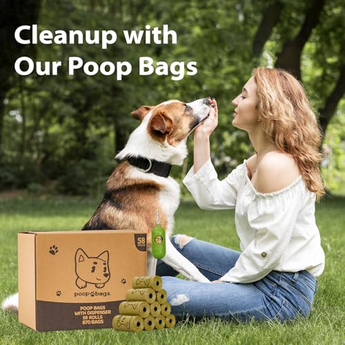 Image of Dog Poop Bags With Dispenser, Strong and Leak-proof Waste Bags for Pets, Floral Scented, 270 Count (18 Packs of 15), 13 Inch x 9 Inch (Khaki)