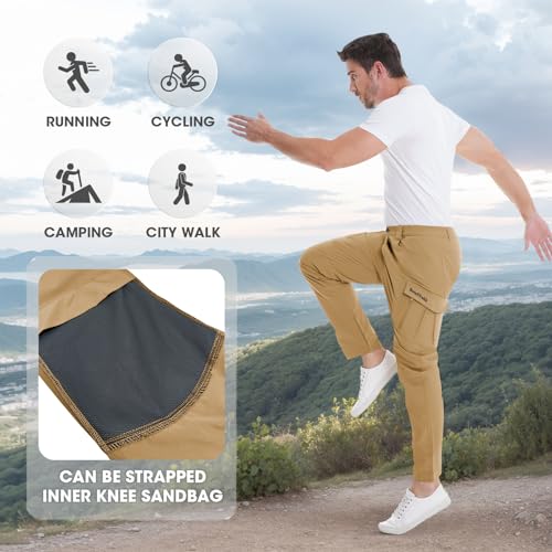 mens cargo pants ripstop water resistant breathable quick dry tactical hiking work outdoor fishing pants 9 pockets