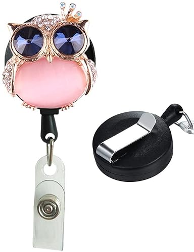XCSSKG Porte-badge rétractable pour badge d'infirmière, clip de ceinture (hibou), chouette Cover