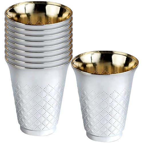 DecorLine Elegant Silver Kiddush Cups - 5 oz. (Pack of 10) - Premium Quality & Gorgeous Design - Perfect for Any Occasion