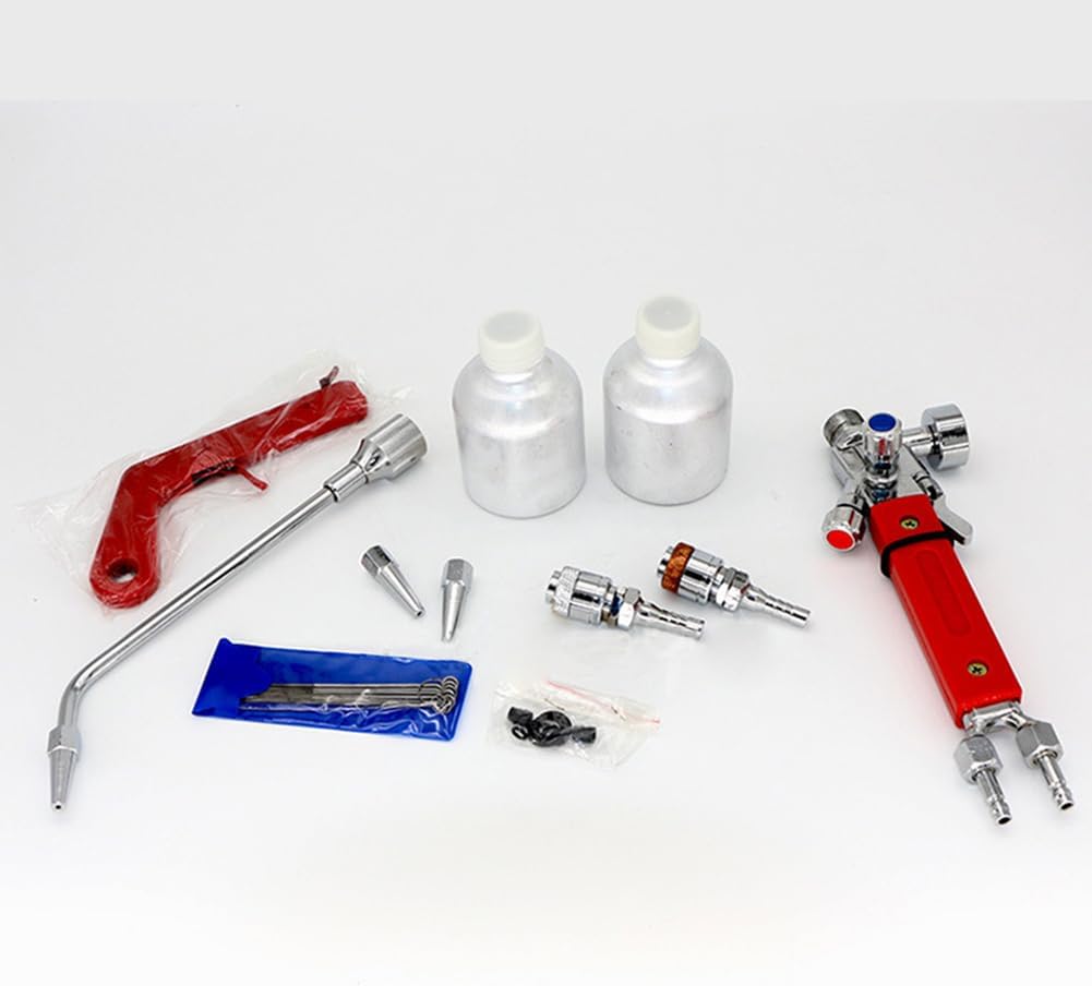 QH-2/h Metal Powder Spray Welding Torch, 470mm Oxygen Acetylene Flame Welding Gun with 3 Welding Nozzle Flame Welder Cutting Tools