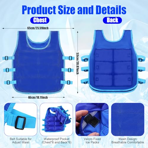 Hicarer Colete refrescante de verão com 240 peças de gelo ajustáveis para homens e mulheres, produto