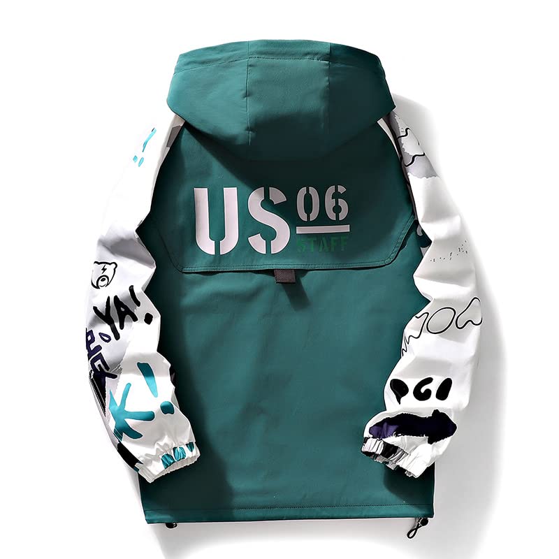 Sale Men's Patchwork Hooded Jacket Oversize Thin Boys' Clothing Male Autumn3