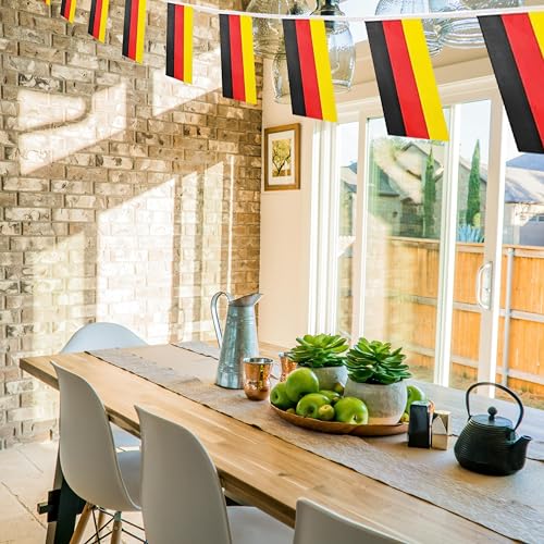 Image of German Flags Germany String Flag Banners for Patriotic Events Independence Day Sports Bars Inside Outside Decorations 33 Feet 30 Flags