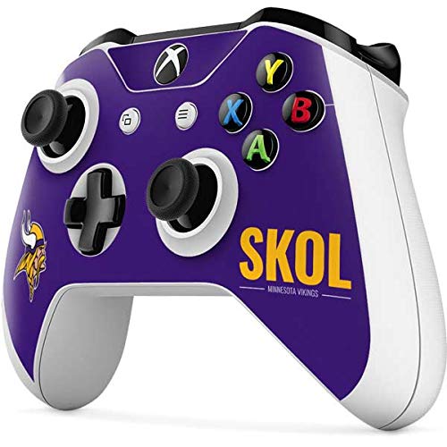 Skinit Decal Gaming Skin Compatible with Xbox One S Controller - Officially Licensed NFL Minnesota Vikings Team Motto Design