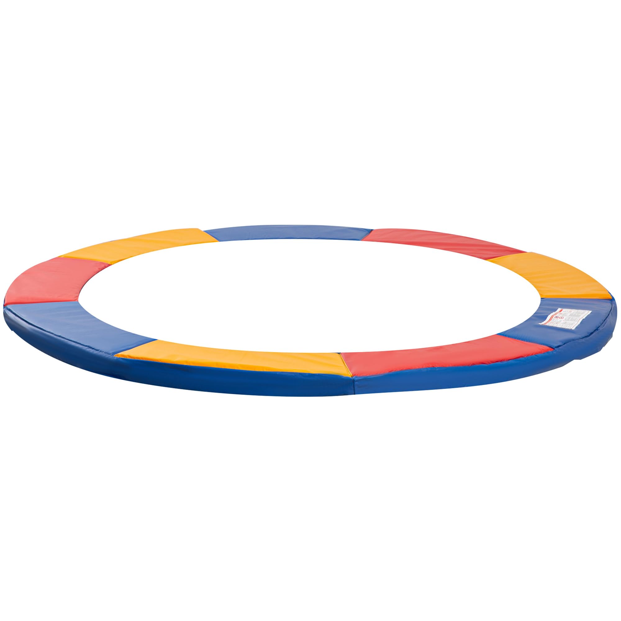 Outsunny HOMCOM Copertura Tappeto Elastico Ø305x1.5 cm Pieghevole e Portatile, Protezione Trampolino da Giardino in Plastica, PE e Schiuma EPE, Rosso, Blu e Giallo