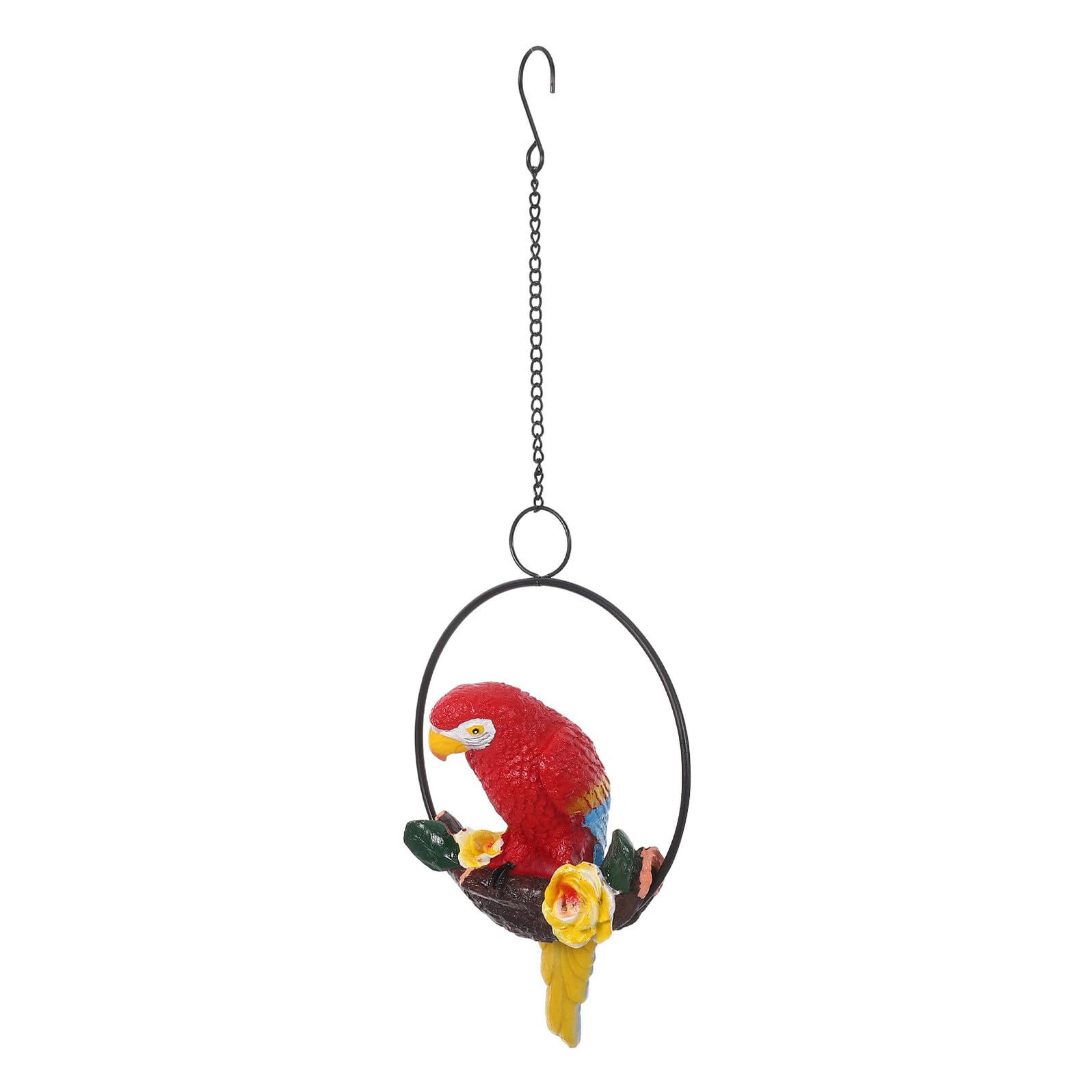 Décoration perroquet suspendu rouge pour animer le jardin ou balcon