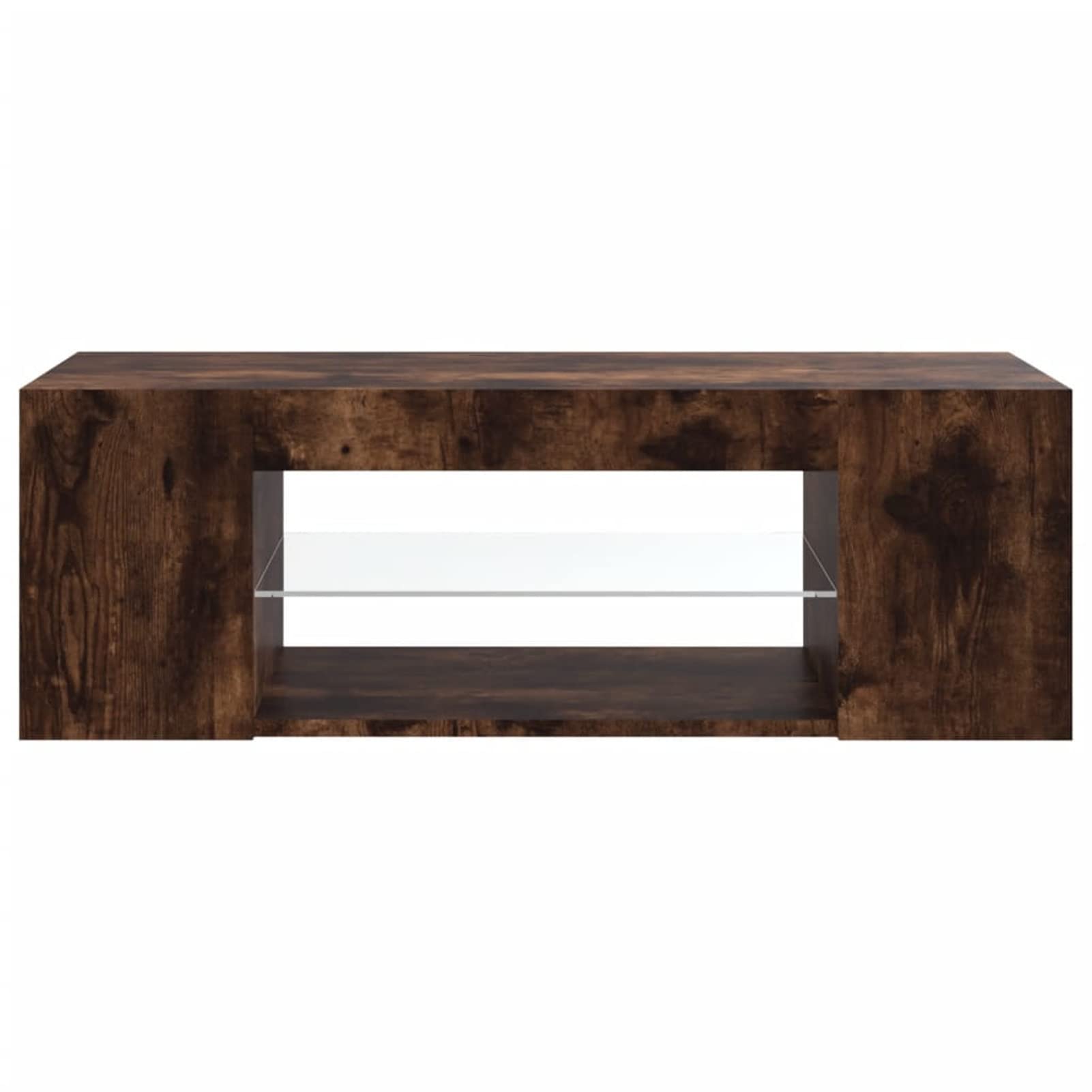 Homgoday Stolik pod telewizor ze światłami LED Dąb dymny 90 x 39 x 30 cm, szafka pod telewizor salon jadalnia stół kawowy telewizor sprzęt muzyczny szafa meble telewizor meble meble
