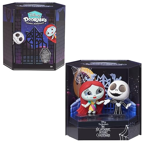 Disney Doorables Grand Entrance 3-inch Collectible Figures Jack Skellington and Sally, Kids Toys for Ages 5 Up, Amazon Exclusive by Just Play