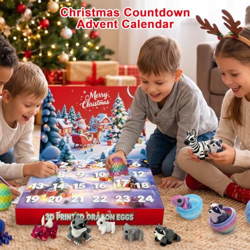 2026 Advent Calendar for Kids: Countdown Calendar 24 Days 24 3d-Printed-Eggs with 3d-Animals Toys, Gifts for Kids Boys Girls - image 5