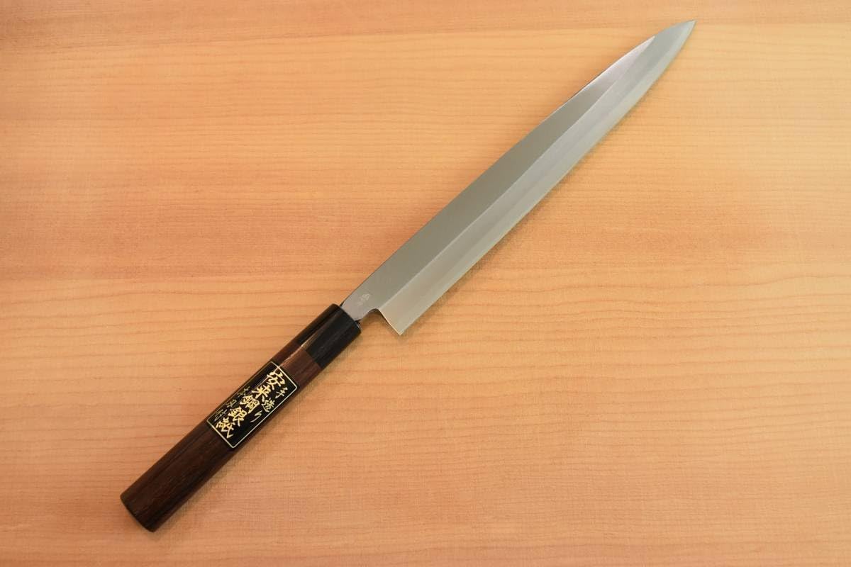 5535切付柳刃包丁 尺 ウルトラ鏡面仕上げ 刺身包丁 黒檀黒水牛一本銀巻八角柄 5535切付柳刃包丁 尺 ウルトラ鏡面仕上げ 刺身包丁 黒檀黒水牛一