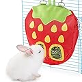 JanYoo Rabbit Hay Feeder Bag for Cage Guinea Pig Timothy Hay Dispenser Storage Manger Hanging Large Less Waste for Bunny