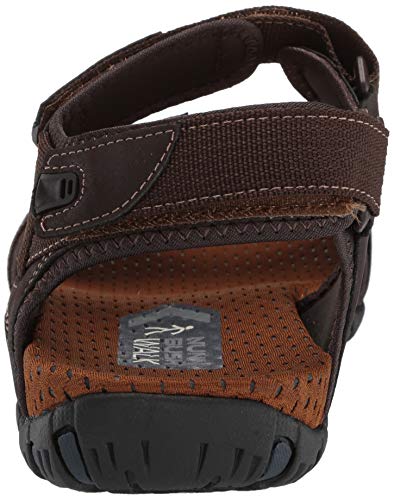 Nunn Bush Men's Rio Bravo Three Strap Outdoor Sport River Sandal With Hook And Loop Closure, Brown, 9 Wide #TOP2