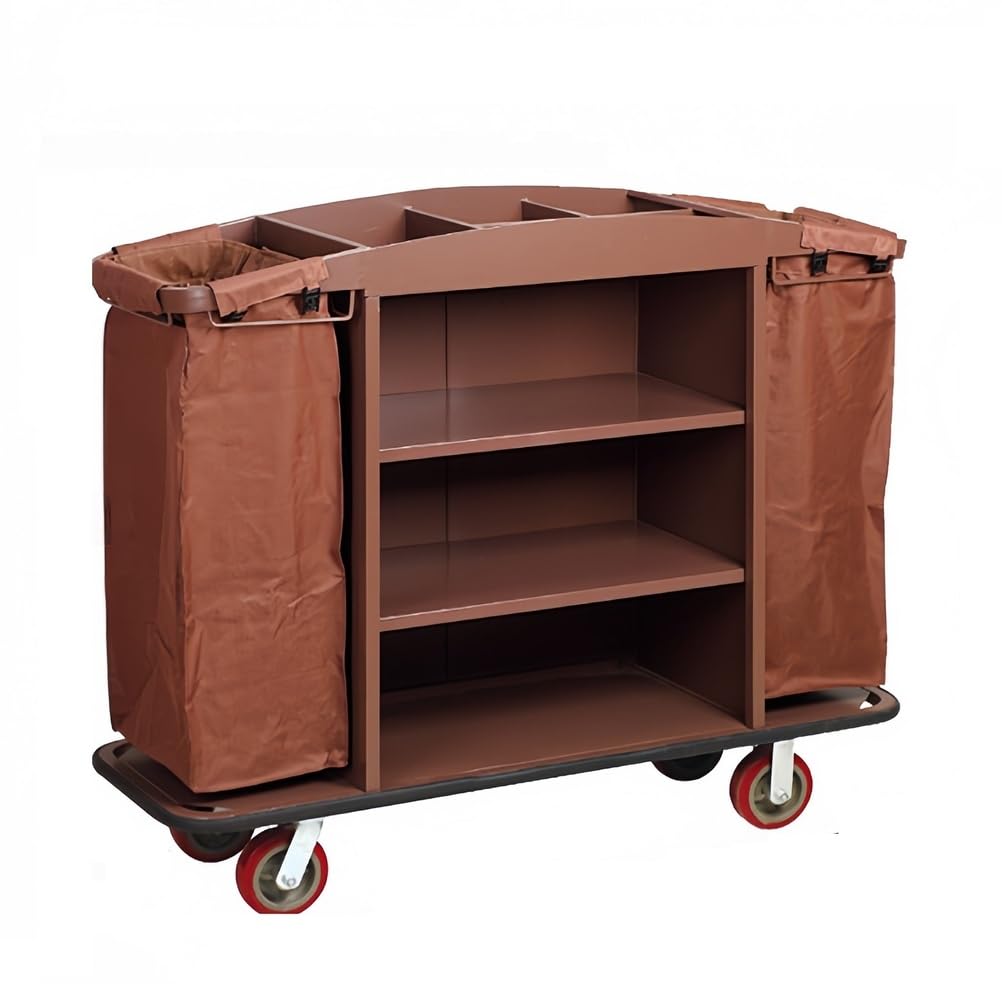 Carrello multiuso per la pulizia con sacchetti di tela rimovibili, ruote bloccabili, ideale per la pulizia di hotel e appartamenti, carrello multiuso per una pulizia efficiente