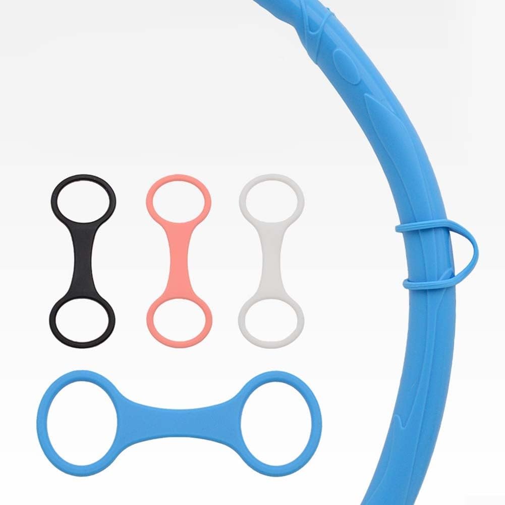 Set di 3 connettori ad anello in silicone a forma di 8 per maschera da snorkeling, clip di fissaggio sicuro per tubo respiratorio, accessori per immersioni, nero
