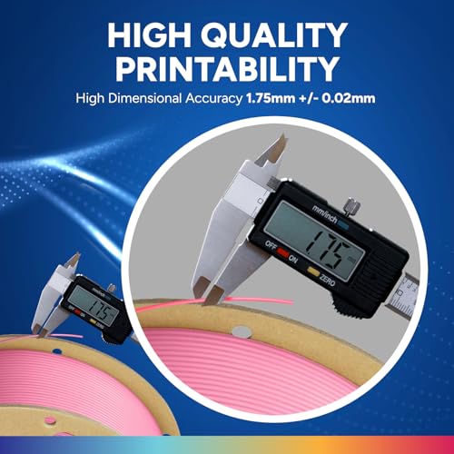 Image of OVERTURE PLA Plus (PLA+) Filament 1.75mm, Stronger & More Durable, Professional Toughness 3D Printer Filament 1kg (2.2lbs), High Precision + /- 0.02mm, Tangle-Free (Pink)