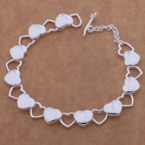 Fashion Beautiful 925 Silver love Cuff Bracelet,for Women, Teen Girls, Young Girls, and Men+Gift Bag