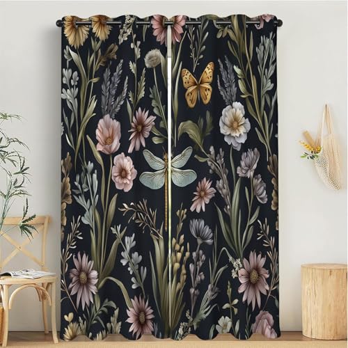 Rideaux et draperies intérieurs haut de gamme imprimé fleurs