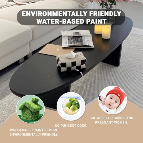 Table basse ovale bois massif table centrale salon design facile - 5